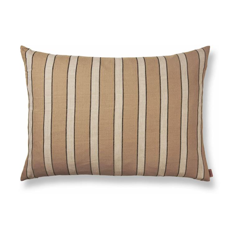 Coussin en coton marron rayé 60 x 40 cm Brown - Ferm Living