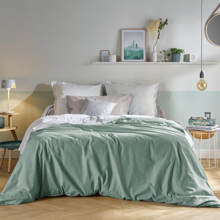 Housse de couette en coton Bio céladon 260 x 240 cm