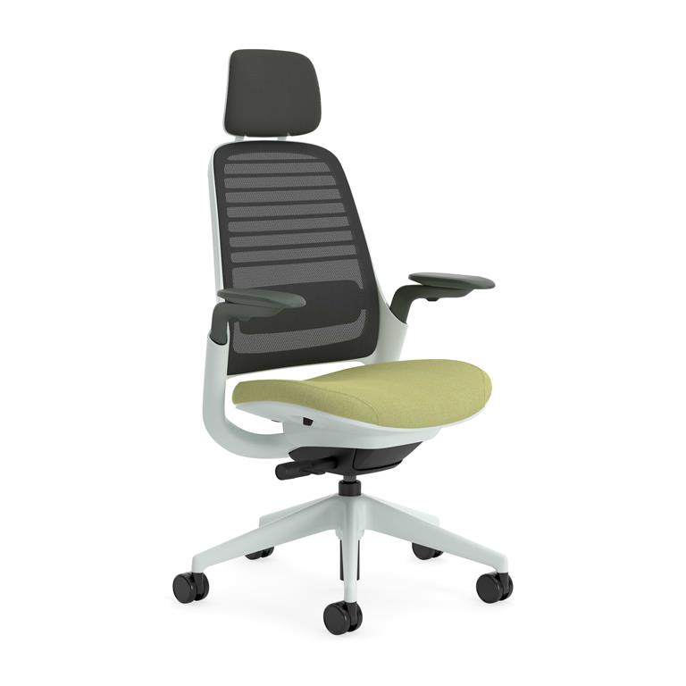 Chaise de bureau ergonomique en tissu vert 66 x 64 x 112