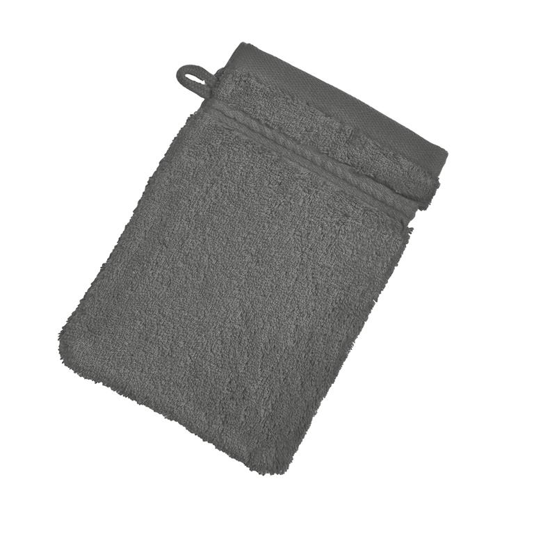 Lot de 2 gants de toilette 15x21 gris granit en coton