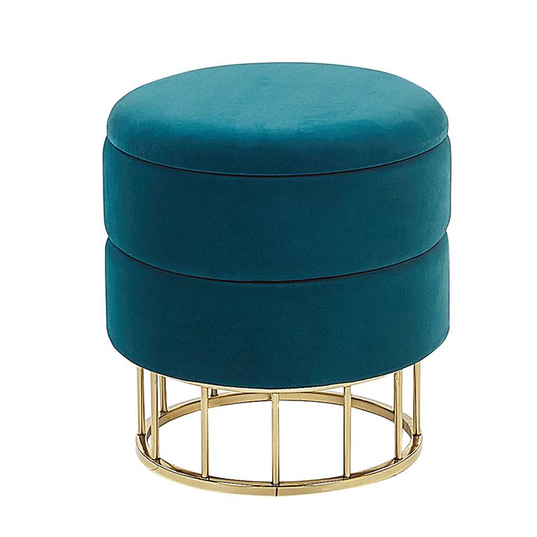 Pouf en tissu bleu 37x42cm
