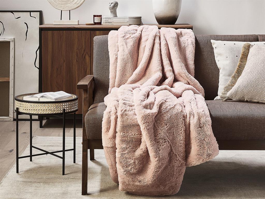 Couverture en polyester rose 200x150cm