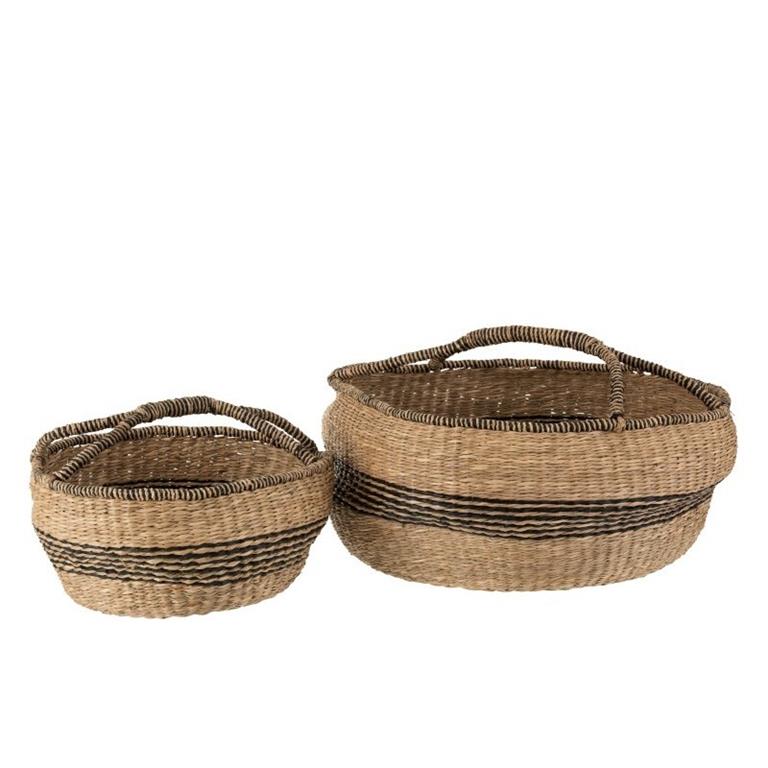 Paniers ronds naturels H26cm - Lot de 2