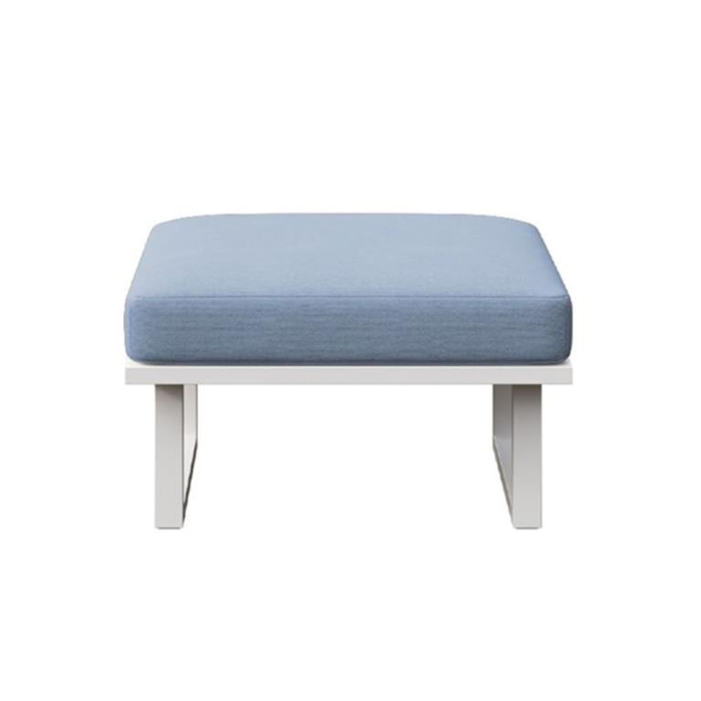 Pouf bleu clair - cadre blanc