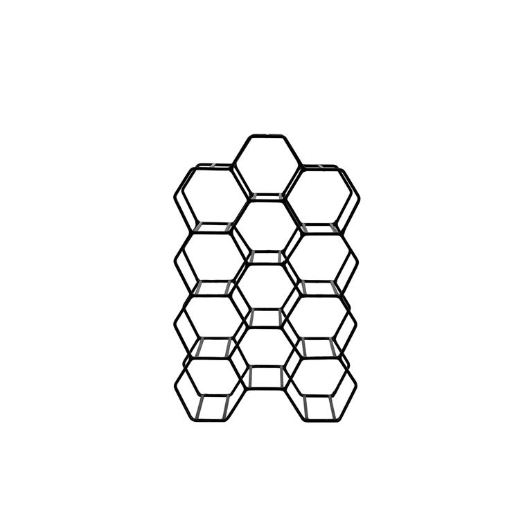 Casier à vin noir métal 30x18x46cm