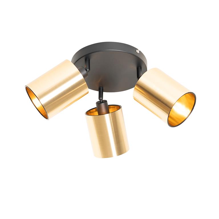 Spot plafond en acier doré/laiton