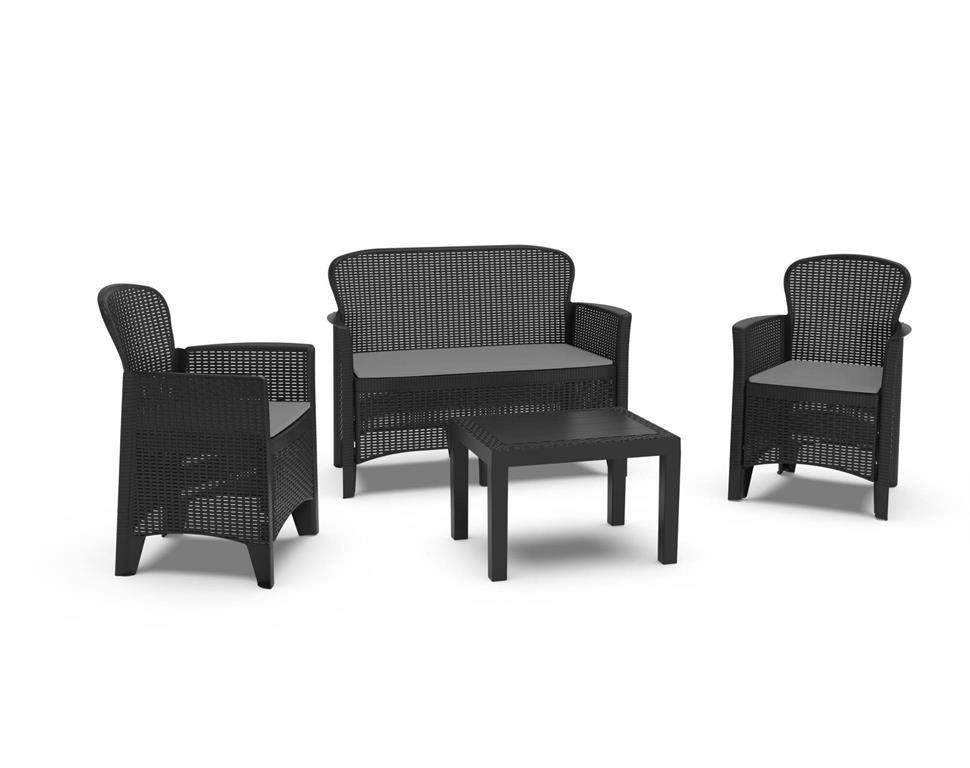 Ensemble de salon d'extérieur Alesandro Anthracite