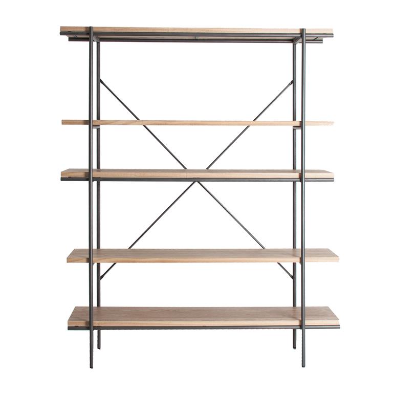 Étagère en bois de sapin marron 140x38x176 cm