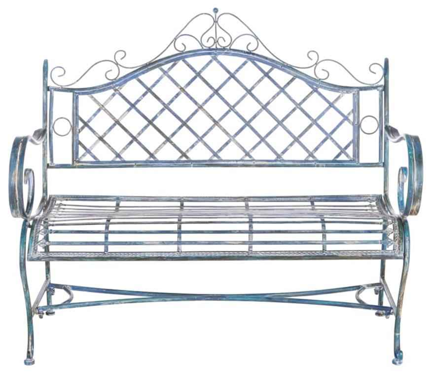 Banc en fer bleu