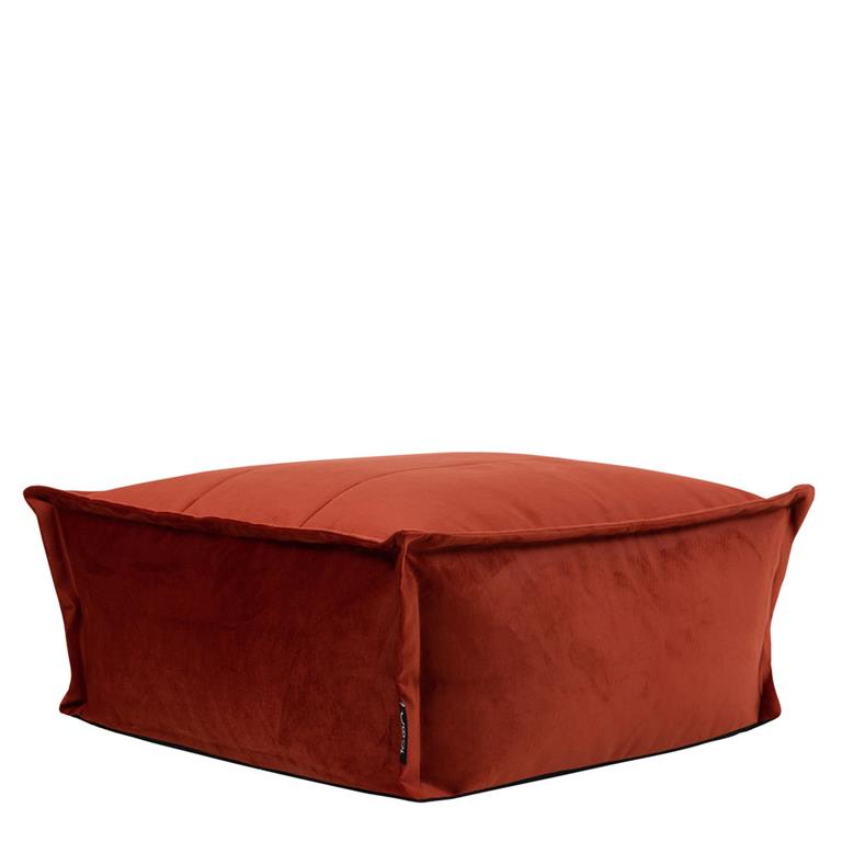 Pouf velours terracotta