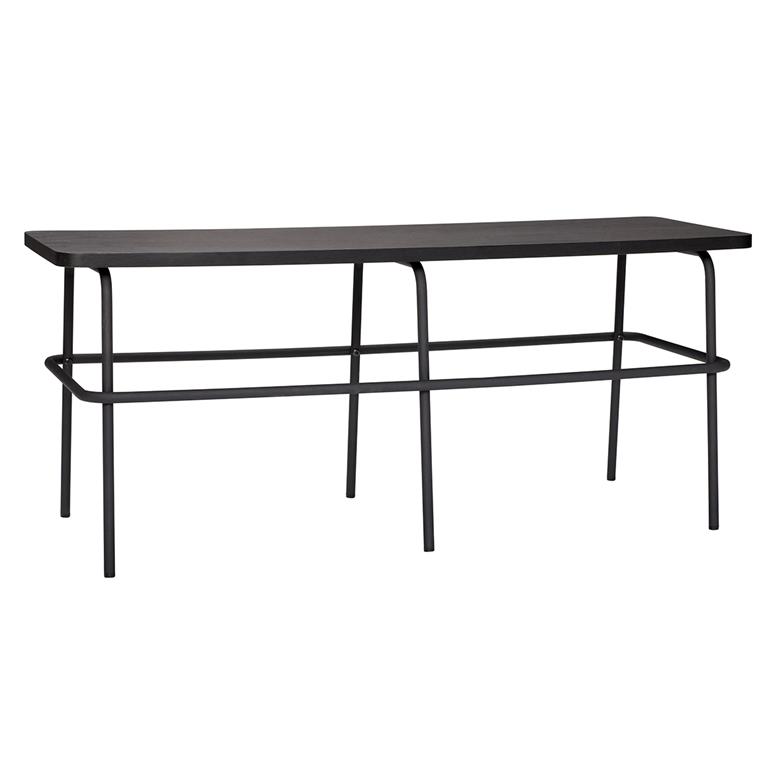 Banc en bois de frêne et fer noir