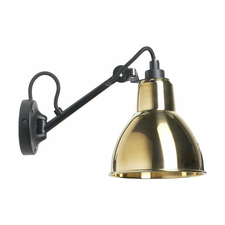 Applique murale avec interrupteur en acier doré Gras SW 104 - DCW Editions