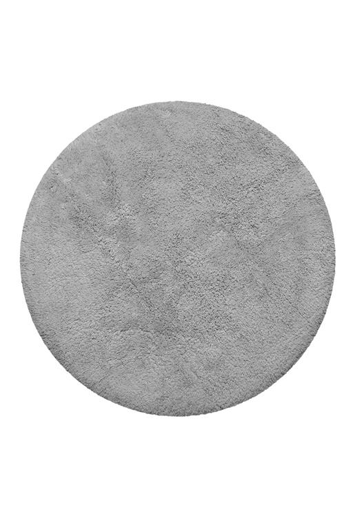 Tapis de bain rond doux gris clair coton 90 rd