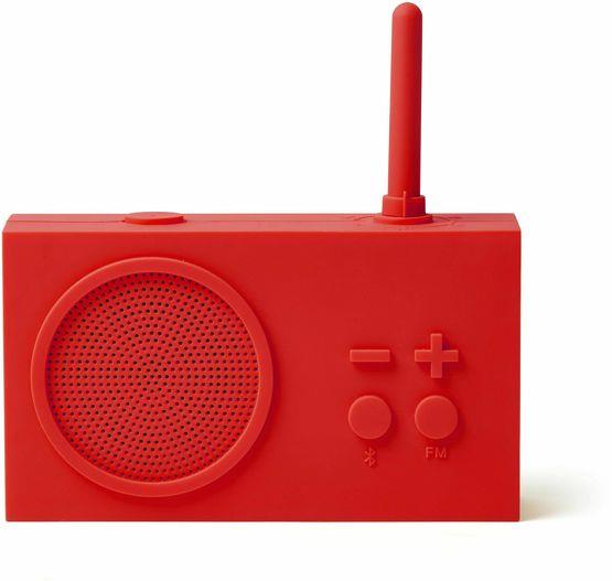 Radio FM&Enceinte Bluetooth rouge Tykho 3 - Lexon