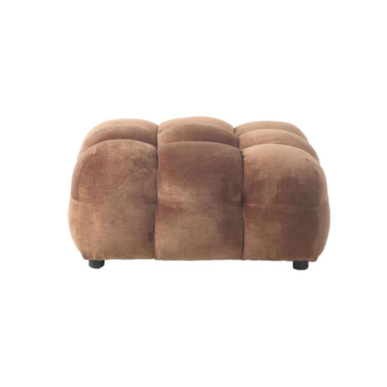 Repose-pied et Pouf en tissu marron