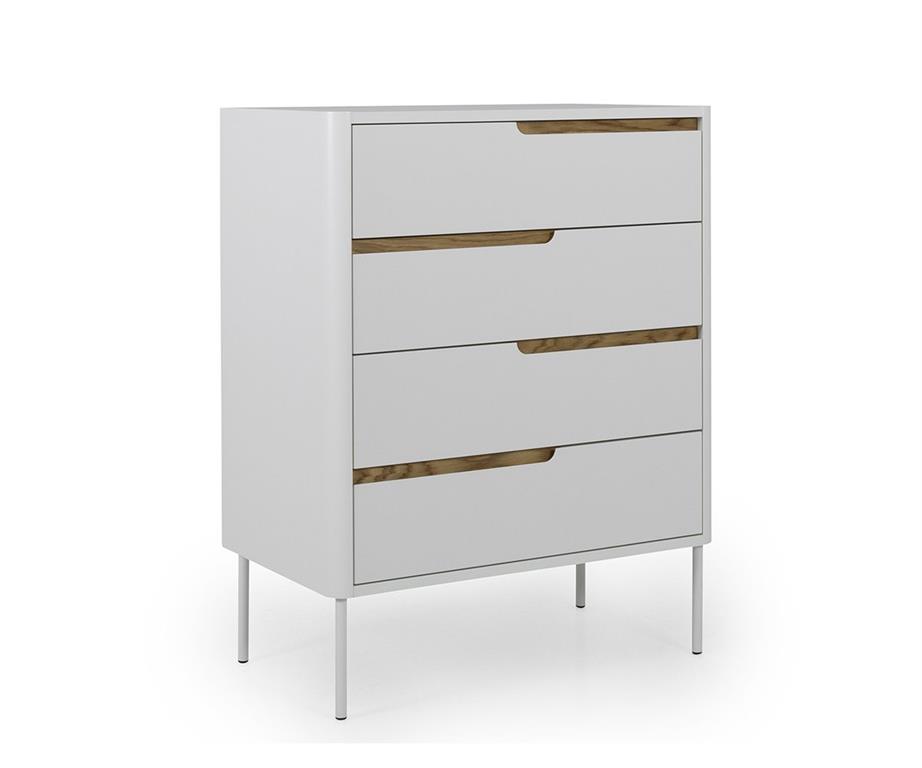 Commode design 4 tiroirs blanc