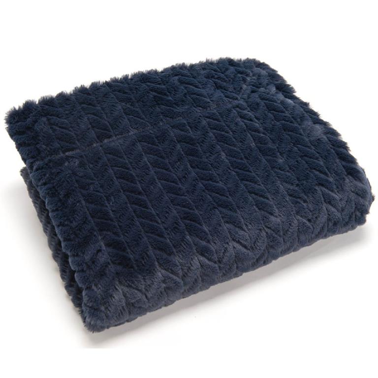 Plaid    130x170 bleu en polyester