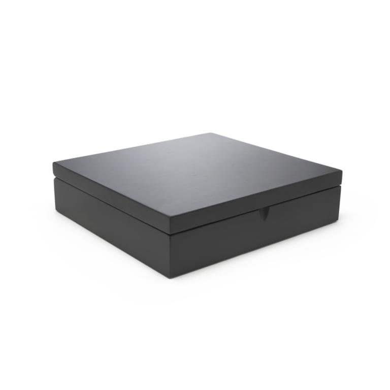 Coffret à thé noir 12 compartiments avec fenêtre