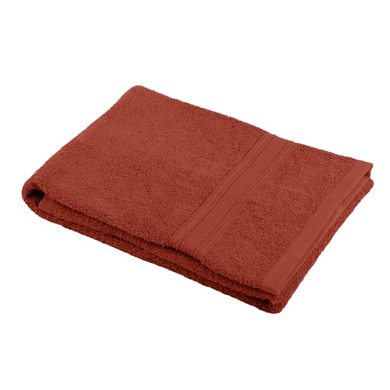 Serviette de toilette en coton bio coton terracotta 90x50