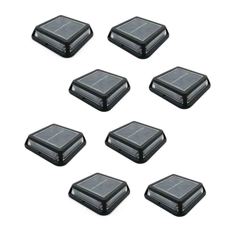 Lot de 8 balise solaires Aluminium Noir D12cm