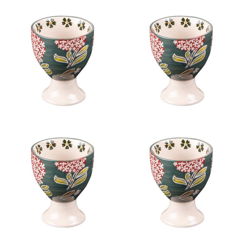 Coffret de 4 coquetiers   multicolores en grès