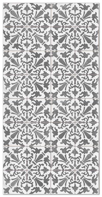 Tapis vinyle carreaux ciments géométrique gris 80x200cm