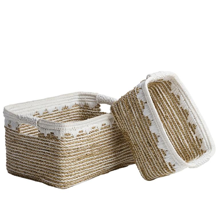 Lot de 2 paniers de rangement rectangulaire XL-M