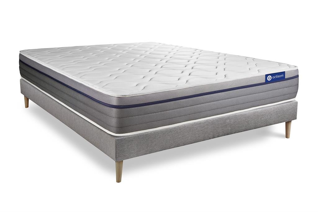 Ensemble 160x200 cm sommier kit gris