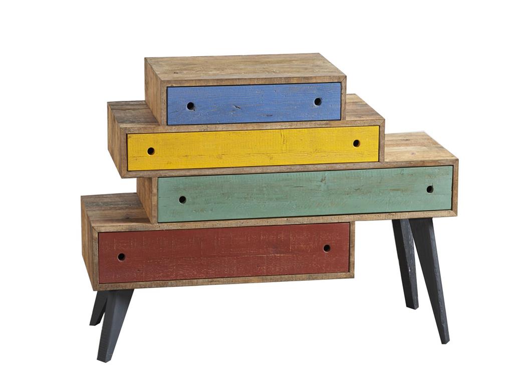 Commande 4 tiroirs de couleurs différentes