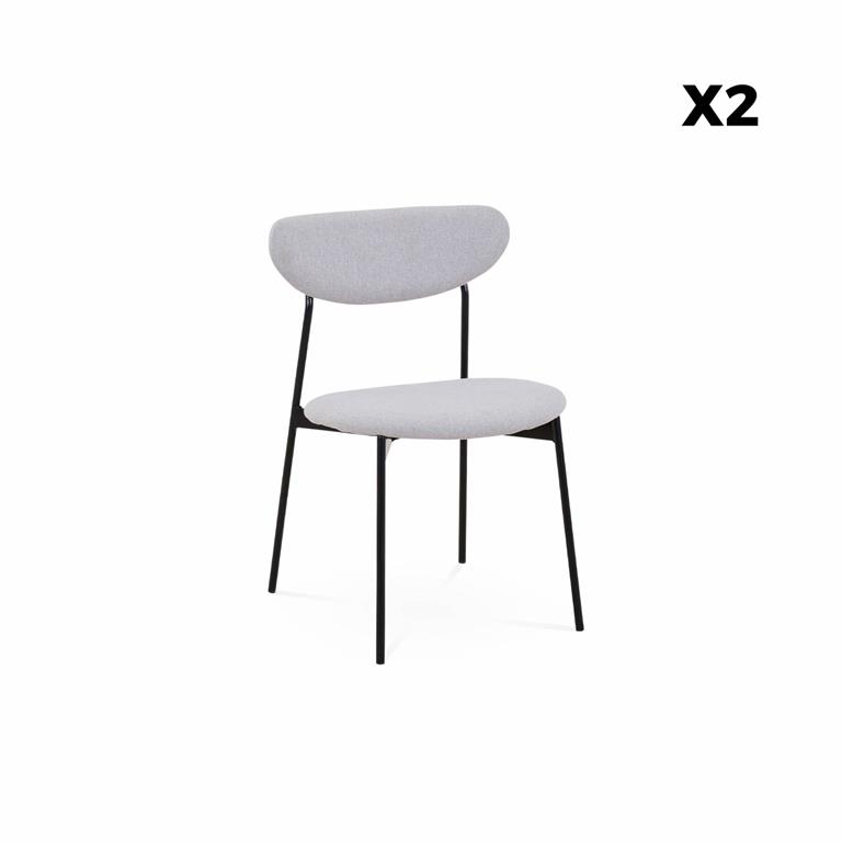 Lot de 2 chaises scandinaves gris clair