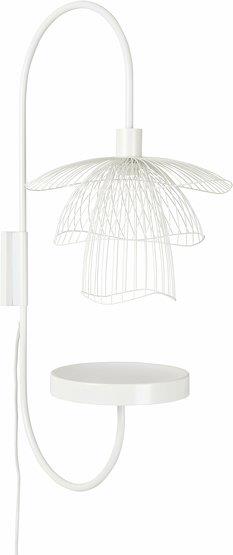 Applique en métal blanche avec tablette XS Papillon - Forestier