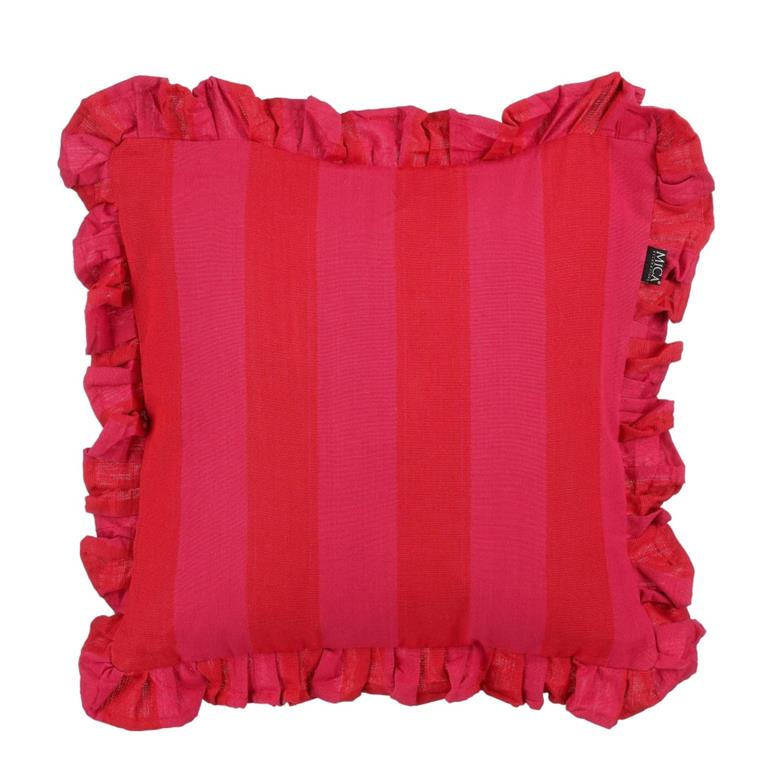 Coussin en coton rose et rouge 45x45