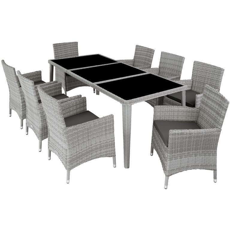 Salon de jardin Résistant aux intempéries 2 sets de housse gris clair