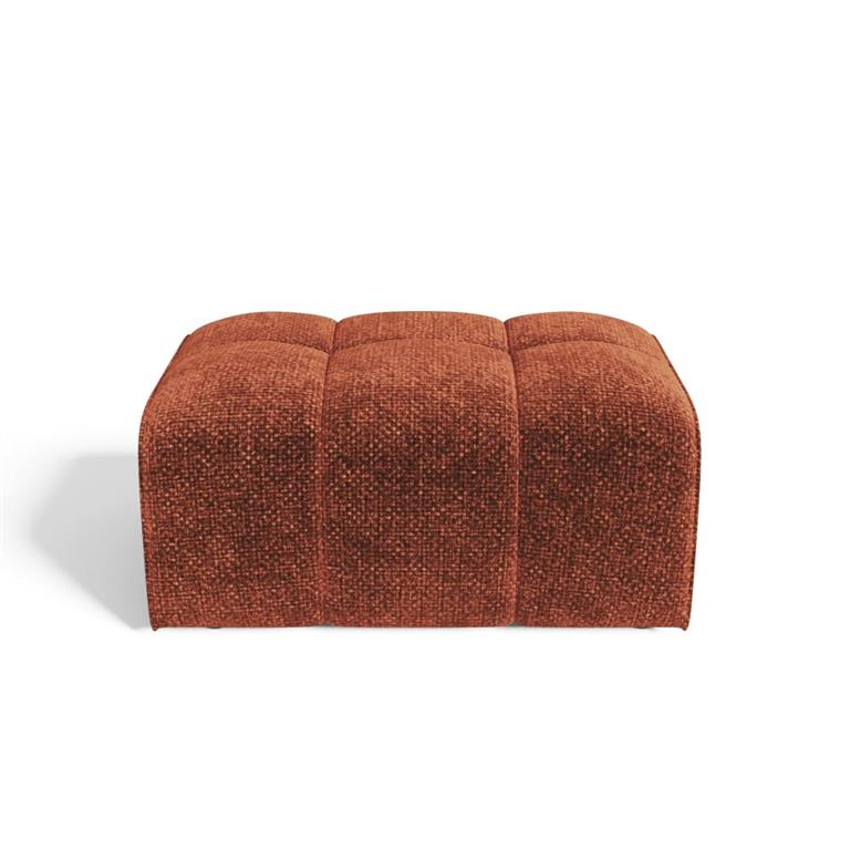 Pouf velours chenillé terracotta