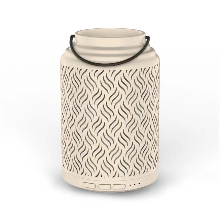 Diffuseur d'huiles essentielles connecté en céramique ajourée - H 15cm