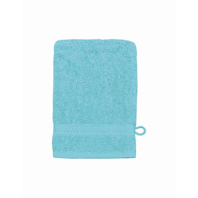 Lot de 3 gants de toilette 550 g/m²  bleu turquoise 16x22 cm