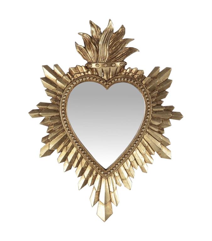 Déco murale ex-voto doré miroir 16x21cm