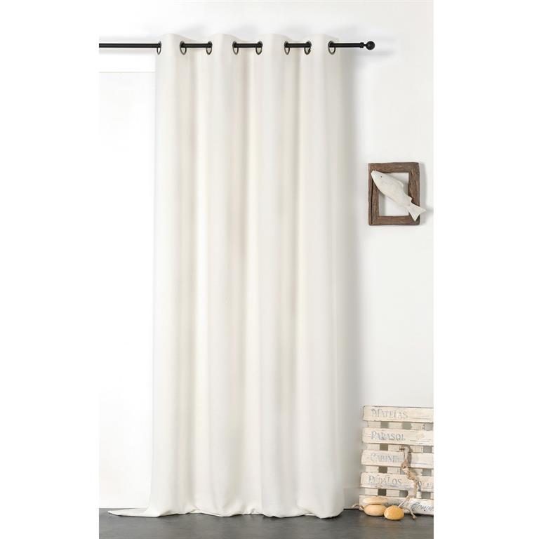 Rideau en 100% lin libeccio ecru 135x255 cm