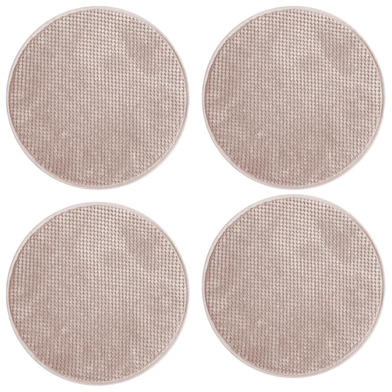 Galettes de chaise velours rondes vieux rose-lot de 4-?35