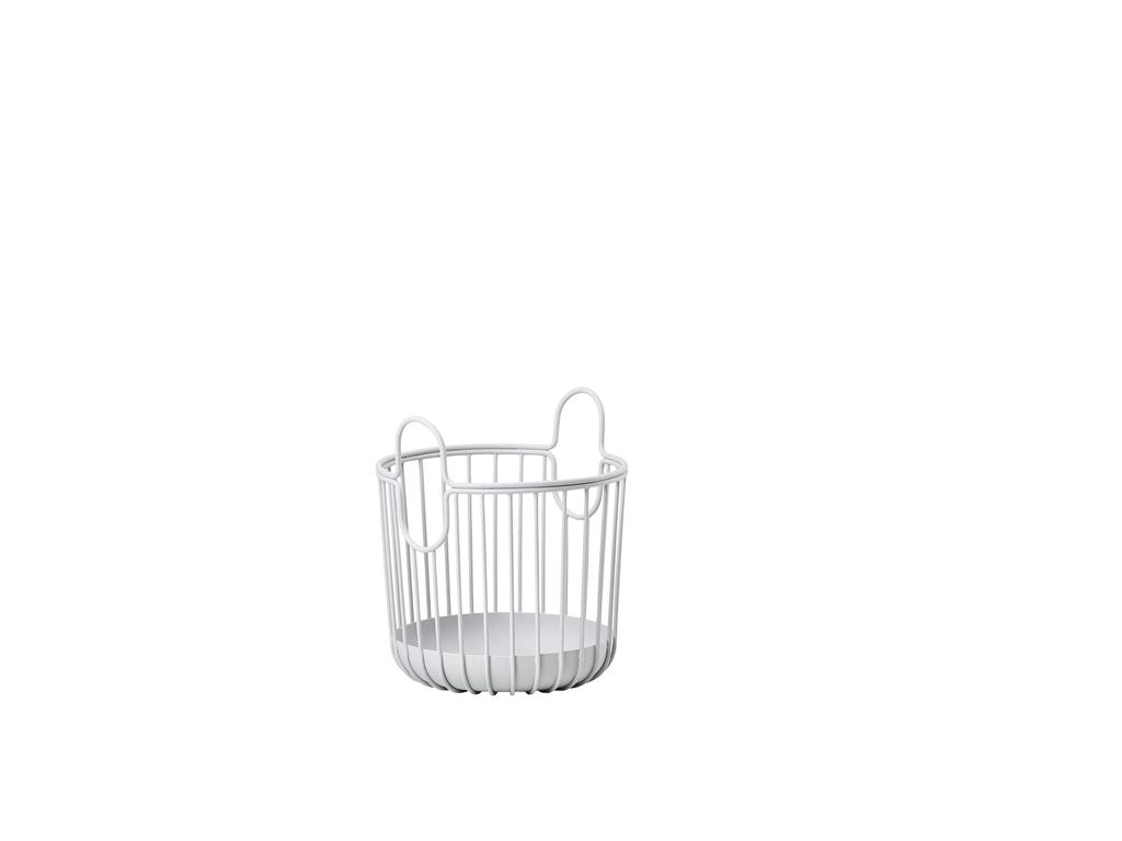 Panier en acier laqué gris clair