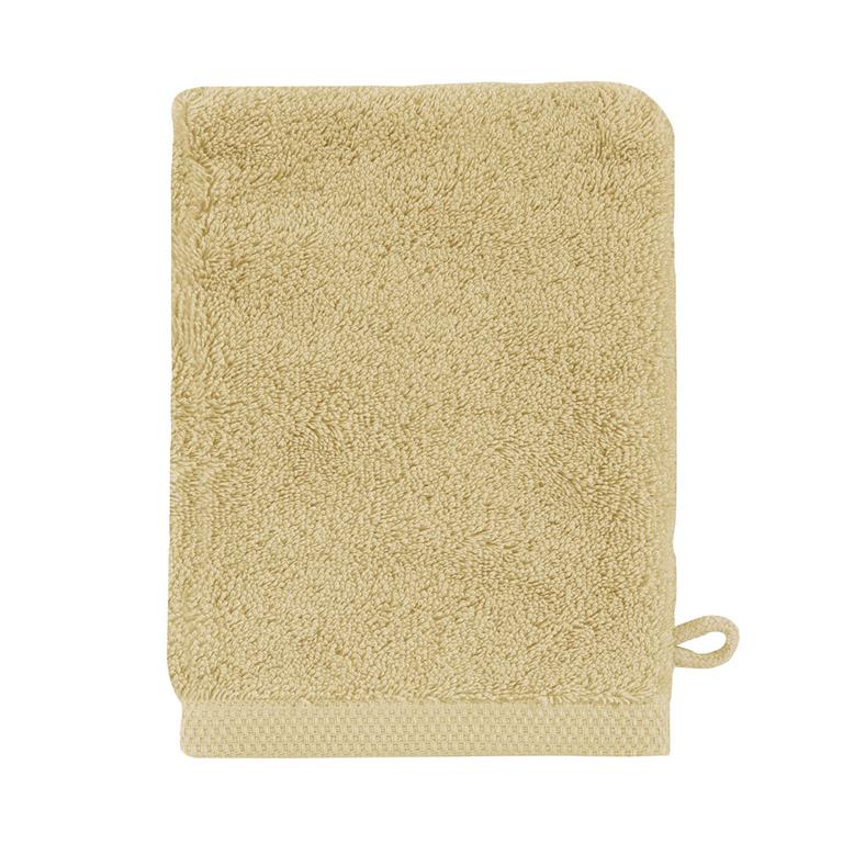 Gant de toilette en coton jaune pollen 16x21