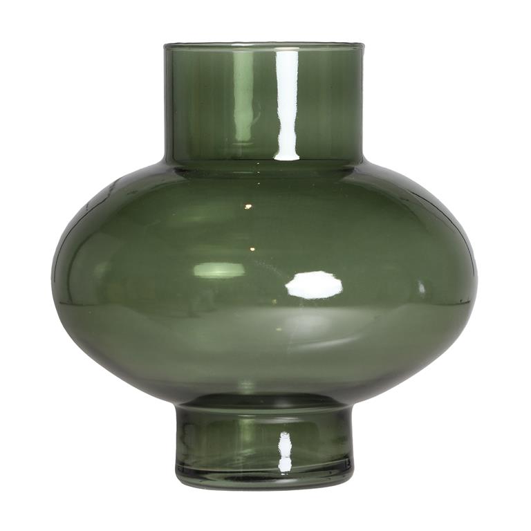 Vase en verre vert 28x28x29 cm