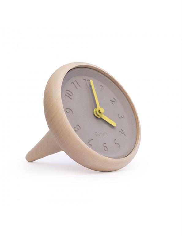 Horloge de table en bois et béton