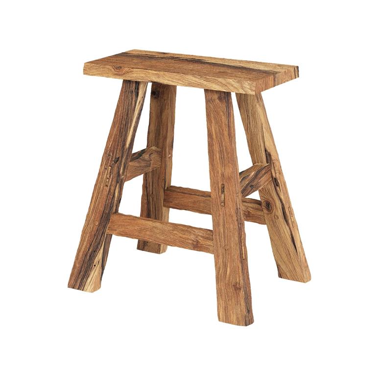 Tabouret en bois de teck recyclé H45 cm