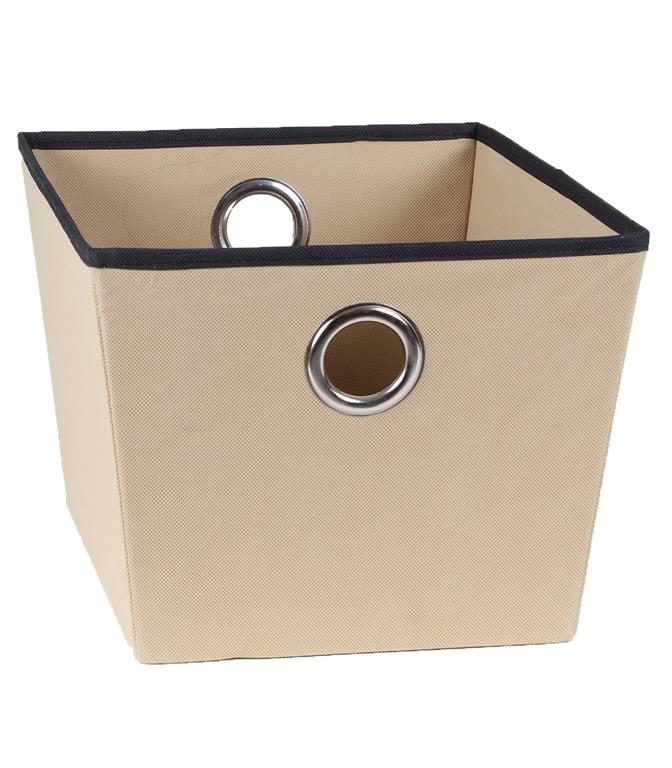 Corbeille beige en tissu avec oeillet