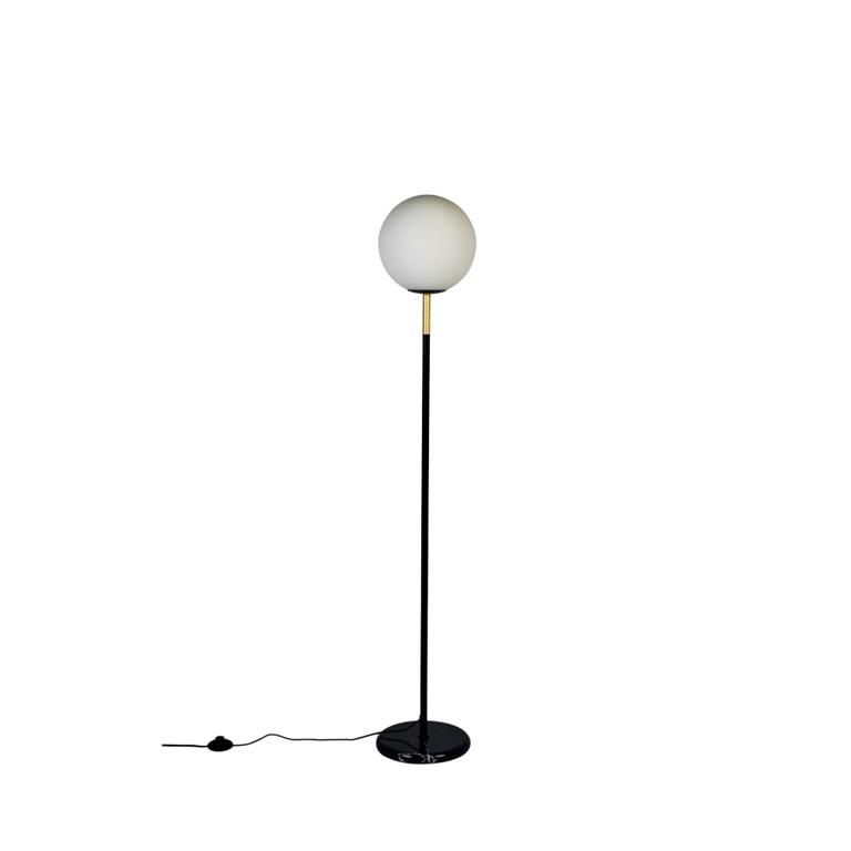 Lampadaire en marbre et métal noir