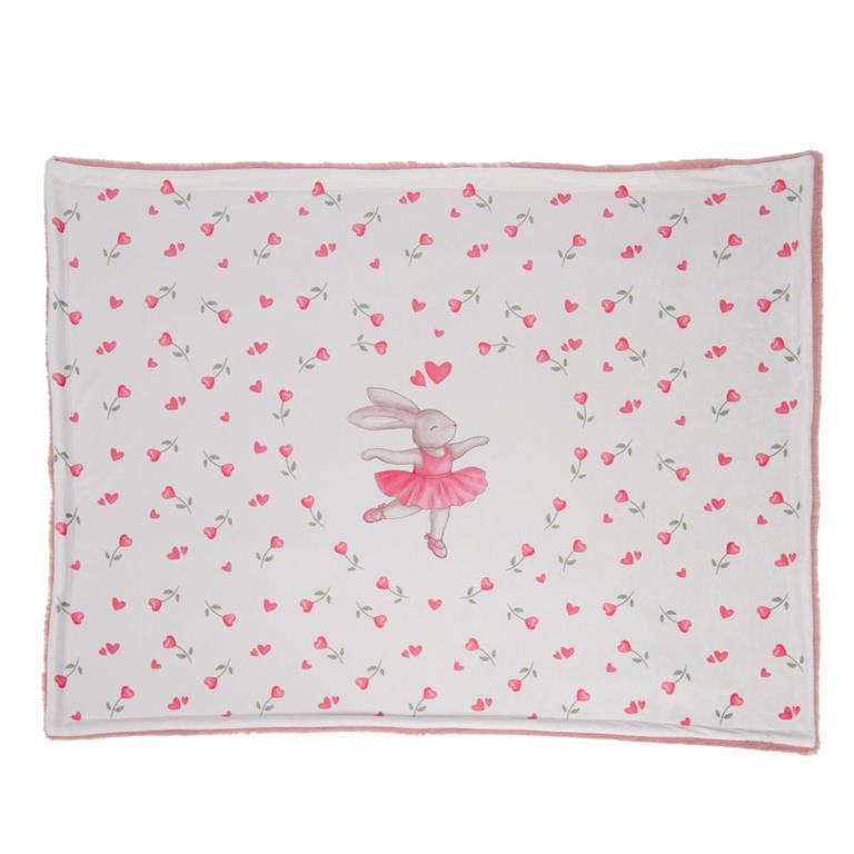 Plaid Ballerine 100x75 cm rose en polyester