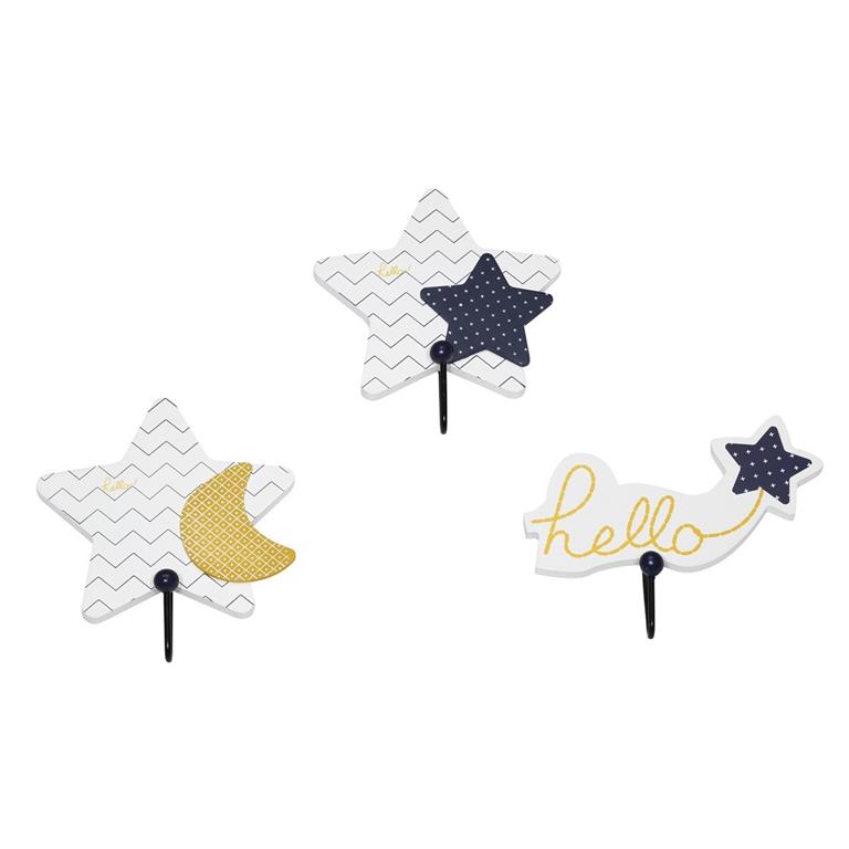 Lot de 3 patères Hello