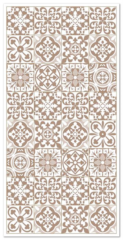 Tapis vinyle carreaux ciments triana brun 80x200cm