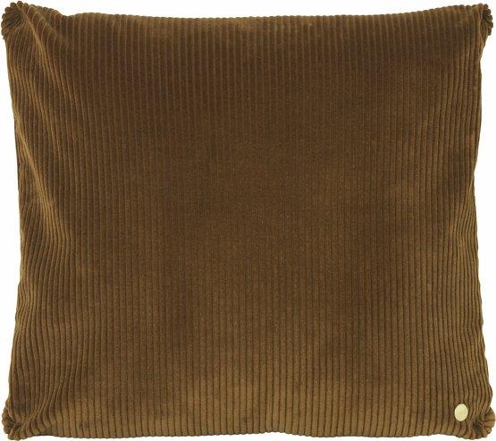 Coussin en velours côtelé olive dorée 45 x 45 cm - Ferm Living
